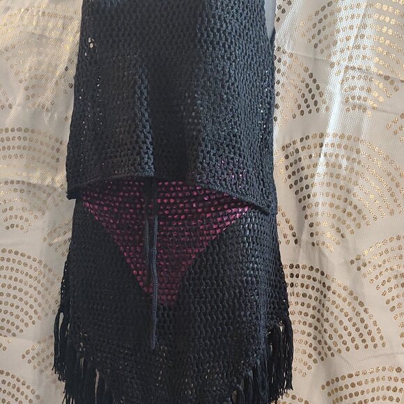 2 piece set Black crochet set skirt & top swim cover set  *NWT* PLZ READ - Picture 8 of 12